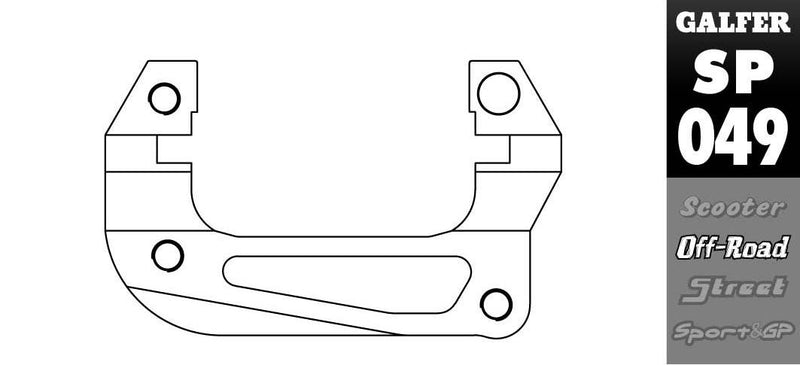 Galfer Brake Caliper Relocation Bracket Black Oversize Front Billet Aluminium