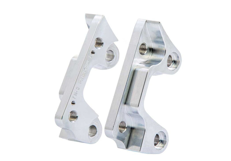 Rick's Motorcycles BRAKE CALIPER RELOCATION BRACKET for 2014-2023 Harley-Davidson Caliper Bracket Aluminium Silver Front Kit