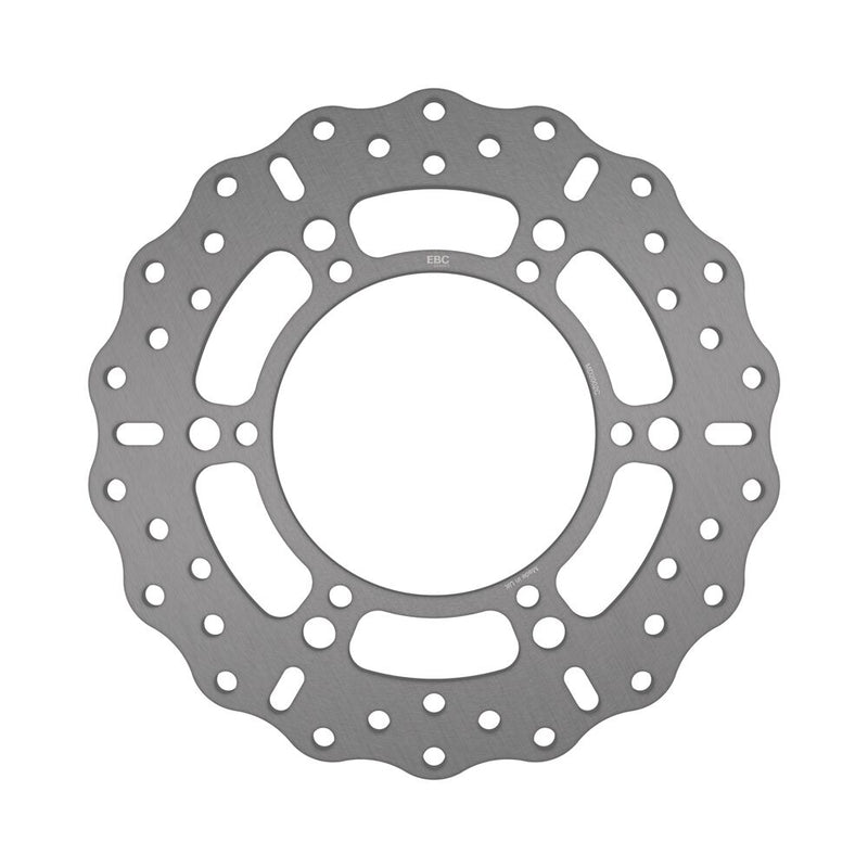 EBC Contour Fixed Brake Rotor Wave® Silver Stainless Steel Rear One Piece (Fixed) High-Carbon Stainless Steel