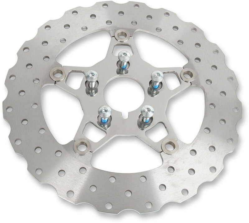 EBC FSD Series Stainless Steel Front Brake Rotor for Big Twins for 1984-2006 Harley-Davidson Polished 5-Button Two Piece (Floating) Wide Band