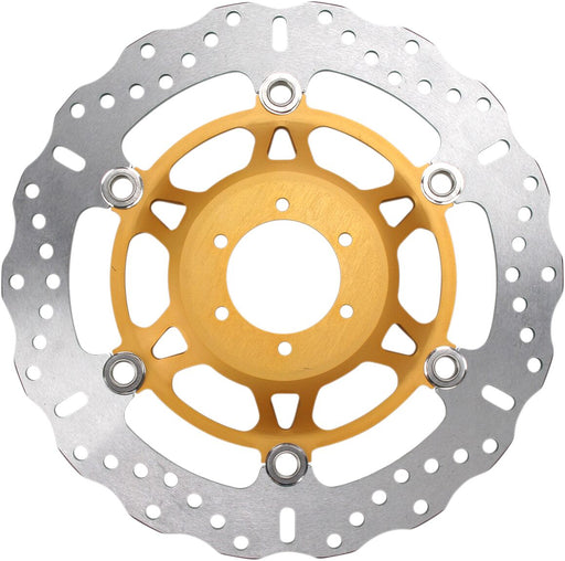 EBC XC SERIES FLOATING CONTOUR for 2000-2003 HONDA CBR Floating Wave® Brake Rotor Gold Silver Full-Floating Front Two Piece (Floating) Aluminium St...