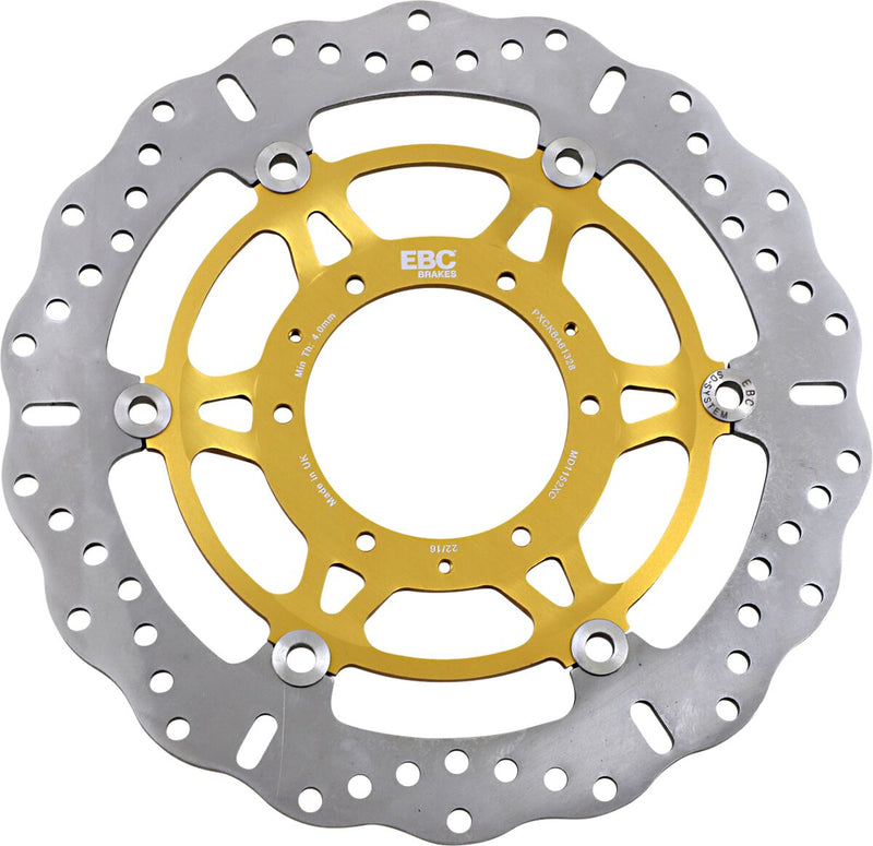 EBC Pro-Lite XC Contour Brake Rotor for 2001-2021, 2023-2026 HONDA XC Series Gold Silver Full-Floating Front Two Piece (Floating) Stainless Steel