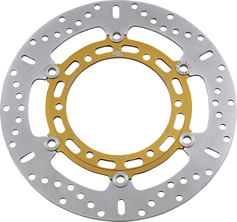 EBC MD Series Pro-Lite Contour X Brake Rotor for 1996-2016 YAMAHA Polished Yellow Front Two Piece (Floating) Steel