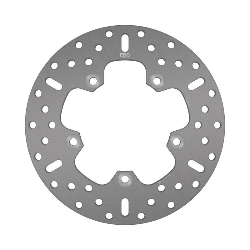 EBC Round HPSR solid brake rotor for 1998-2024 APRILIA HPSR Series Silver Stainless Steel Rear One Piece (Fixed) High-Carbon Stainless Steel #MD613