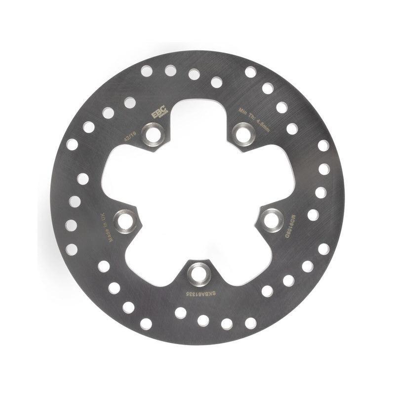 EBC Round D-Series Scooter Brake Rotor for 2007-2020 SUZUKI AN 400 Scooter Series Silver Stainless Steel Rear One Piece (Fixed) Zinc