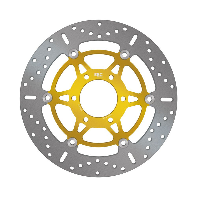 EBC XC SERIES FLOATING CONTOUR for 1997-2004 TRIUMPH Floating Wave® Brake Rotor Gold Silver Full-Floating Front Two Piece (Floating) Aluminium Stai...