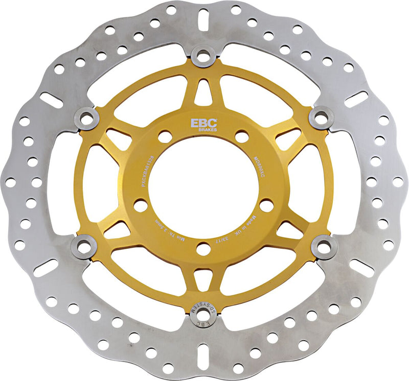EBC Pro-Lite XC Contour Brake Rotor for 2006-2012 TRIUMPH XC Series Gold Silver Front Two Piece (Floating) Stainless Steel