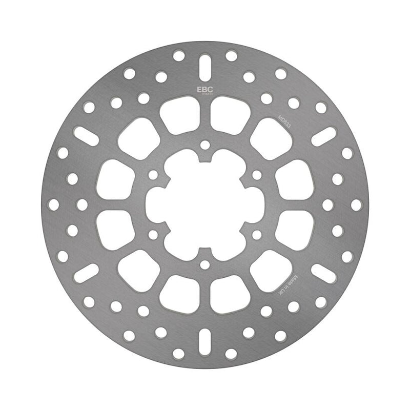 EBC Round Fixed Brake Rotor Silver Stainless Steel Rear One Piece (Fixed) Zinc