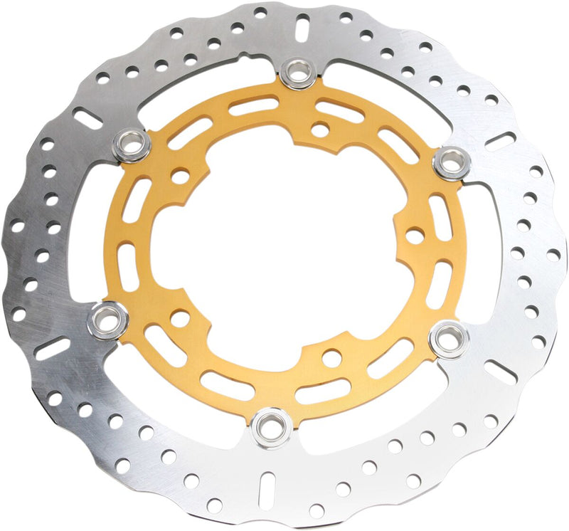 EBC XC SERIES FLOATING CONTOUR for 2008-2020 SUZUKI GSX 1300 R Floating Wave® Brake Rotor Gold Silver Full-Floating Front Two Piece (Floating) Alum...