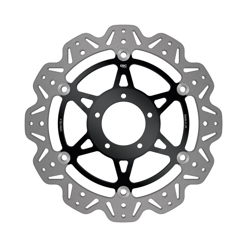 EBC VR Series Vee-Rotor™ for 2009-2025 DUCATI Vee Series Brake Rotor Black Stainless Steel Front Two Piece (Floating)