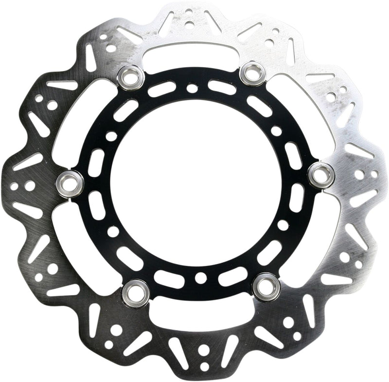 EBC VR Series Vee-Rotor™ for 2003-2015 YAMAHA Floating Wave® Brake Rotor Black Stainless Steel Full-Floating Front Front Left Two Piece (Floating)...