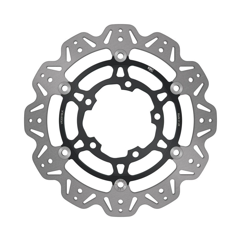 EBC VR Series Vee-Rotor™ for 2005-2018 SUZUKI Vee Series Brake Rotor Black Stainless Steel Front Two Piece (Floating)