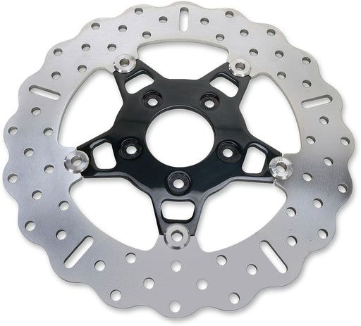 EBC FSD Series Stainless Steel Front Brake Rotor for Big Twins for 2000-2014 Harley-Davidson Black Polished 5-Button Wide Band