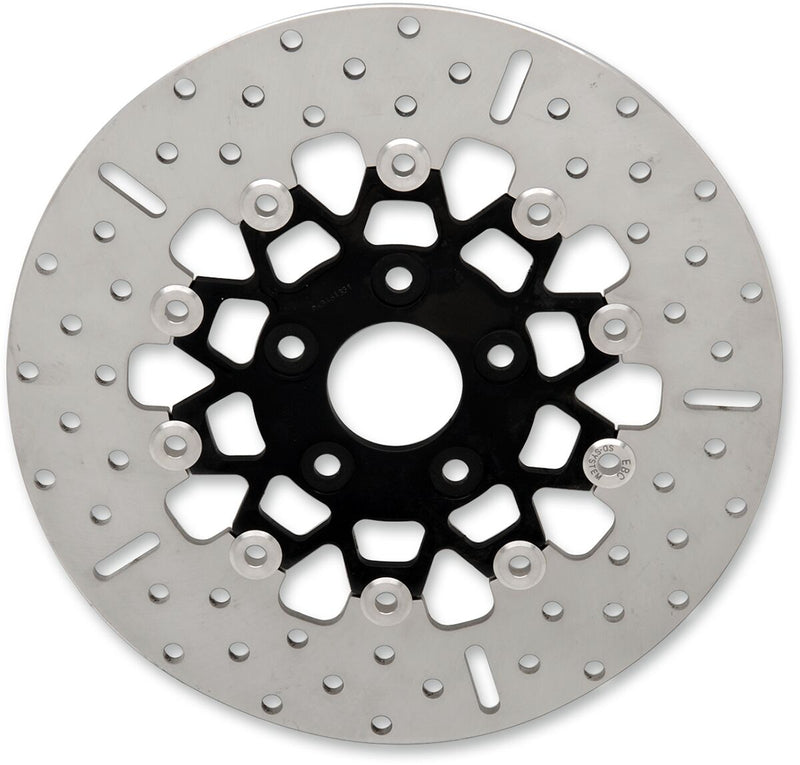EBC Custom Stainless Steel Rear Brake Rotor for 1987-1999 Harley-Davidson Black Chrome Wide Band Two Piece (Floating)