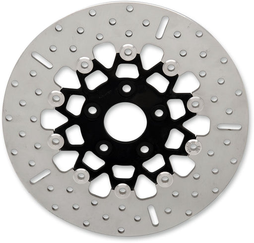 EBC Custom Stainless Steel Rear Brake Rotor for 1987-1999 Harley-Davidson Black Chrome Wide Band Two Piece (Floating)