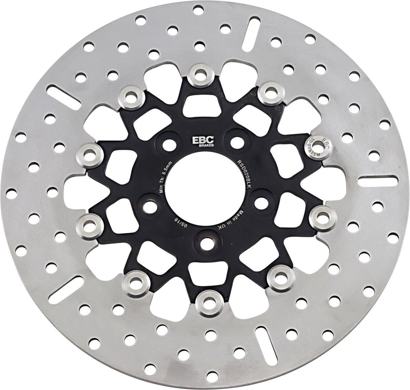 EBC Custom Stainless Steel Rear Brake Rotor for 1980-1983, 2000-2026 Harley-Davidson Black Chrome Wide Band Two Piece (Floating)