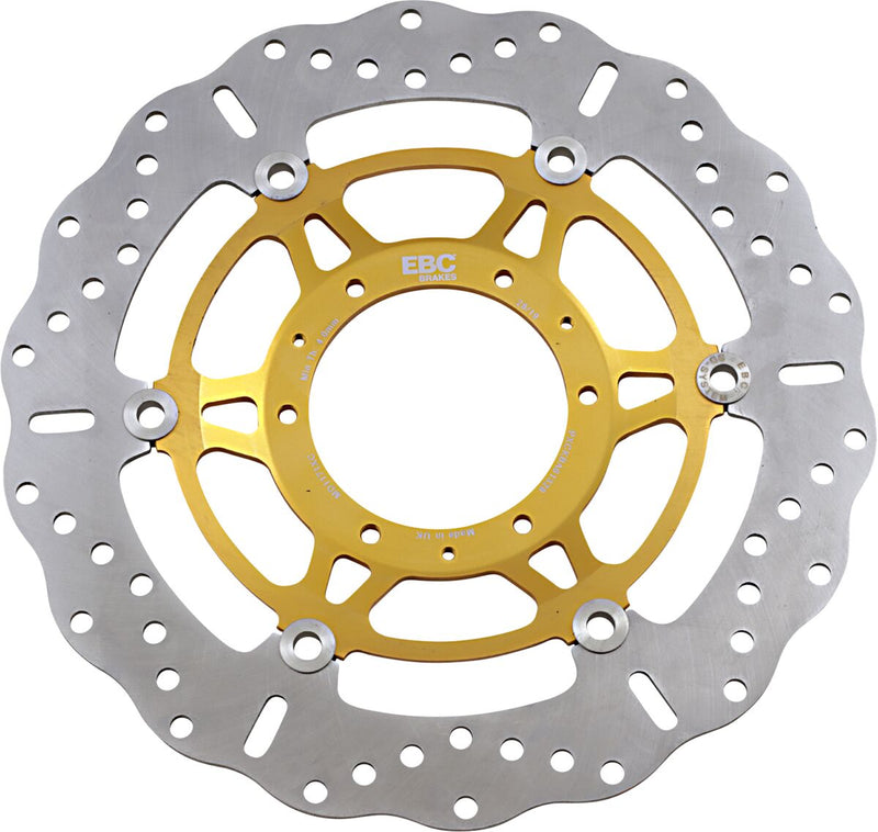 EBC Pro-Lite XC Contour Brake Rotor for 2008-2019, 2021, 2023-2026 HONDA CBR 1000 RR XC Series Gold Silver Front Two Piece (Floating) Stainless Ste...