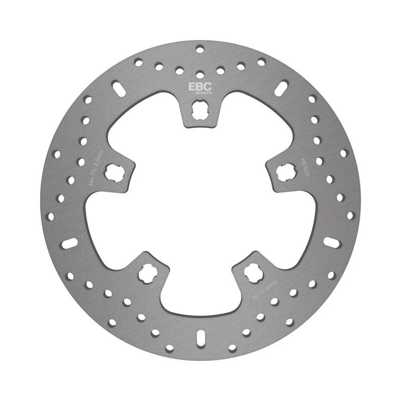 EBC Round Fixed Brake Rotor for 2011-2012, 2014-2024 Harley-Davidson Silver Stainless Steel Front Left Front Right One Piece (Fixed) Zinc