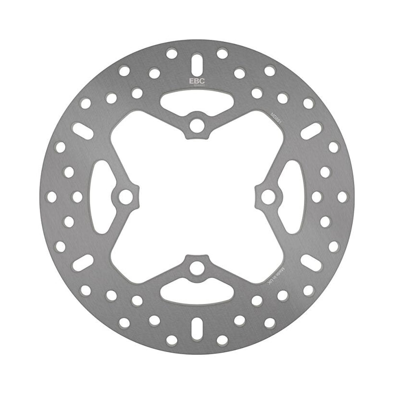EBC Round Fixed Brake Rotor for 2013-2023 TRIUMPH Silver Stainless Steel Solid-Mount Rear One Piece (Fixed)