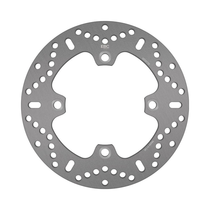EBC Round D-Series Scooter Brake Rotor for 2003-2012, 2015-2022 HONDA Scooter Series Silver Stainless Steel Solid-Mount Rear One Piece (Fixed)