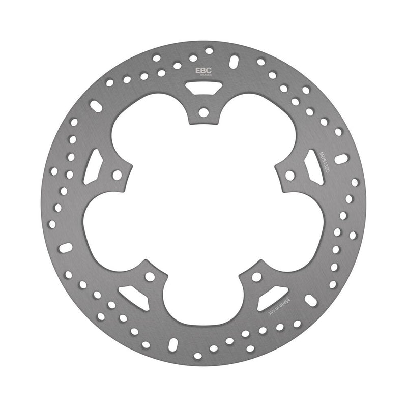 EBC Round D-Series Scooter Brake Rotor for 2005-2013 YAMAHA YP 400 Scooter Series Silver Stainless Steel Solid-Mount Front One Piece (Fixed)