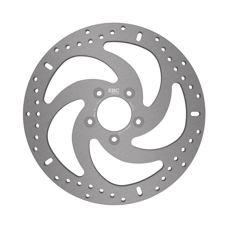 EBC Round Fixed Brake Rotor for 2015 Harley-Davidson Silver Stainless Steel Solid-Mount Front One Piece (Fixed)