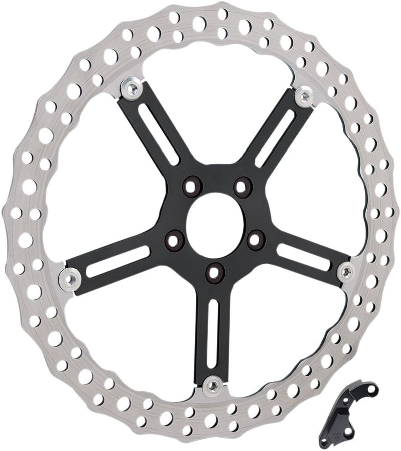 Arlen Ness 15 in. Left Side Big Brake Jagged Floating Rotor Kit for 2000-2014 Harley-Davidson Softail and 2000-2005 Harley-Davidson Dyna Motorcycles #02-990