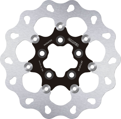 Galfer Brake Rotors for 2008-2018 Harley-Davidson Black Silver Rear Two Piece (Floating) 420 High-Carbon Stainless Steel