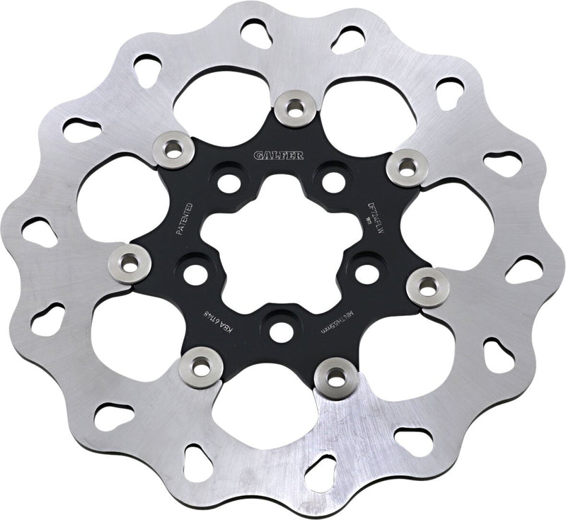 Galfer Brake Rotors for 2008-2018 Harley-Davidson Black Silver Rear Two Piece (Floating) 420 High-Carbon Stainless Steel Each