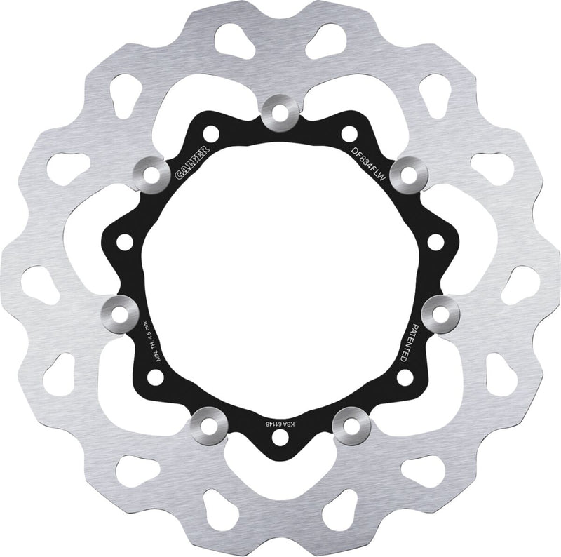 Galfer Brake Rotors for 2008-2018 Harley-Davidson Black Silver Front Two Piece (Floating) 420 High-Carbon Stainless Steel