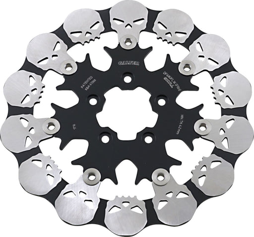 Galfer Skull Brake Rotor for 2000-2014, 2022-2023 Harley-Davidson Front Two Piece (Floating) 420 High-Carbon Stainless Steel