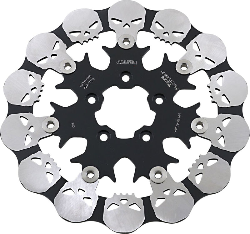 Galfer Skull Brake Rotor for 2000-2014, 2022-2023 Harley-Davidson Front Two Piece (Floating) 420 High-Carbon Stainless Steel Each