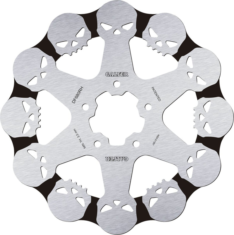 Galfer Skull Brake Rotor for 2012-2016, 2022-2023 Harley-Davidson Front One Piece (Fixed) 420 High-Carbon Stainless Steel Each