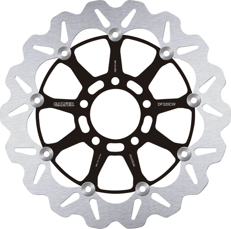 Galfer Brake Rotors for 1996-2007 SUZUKI Black Silver Front Two Piece (Floating) Stainless Steel