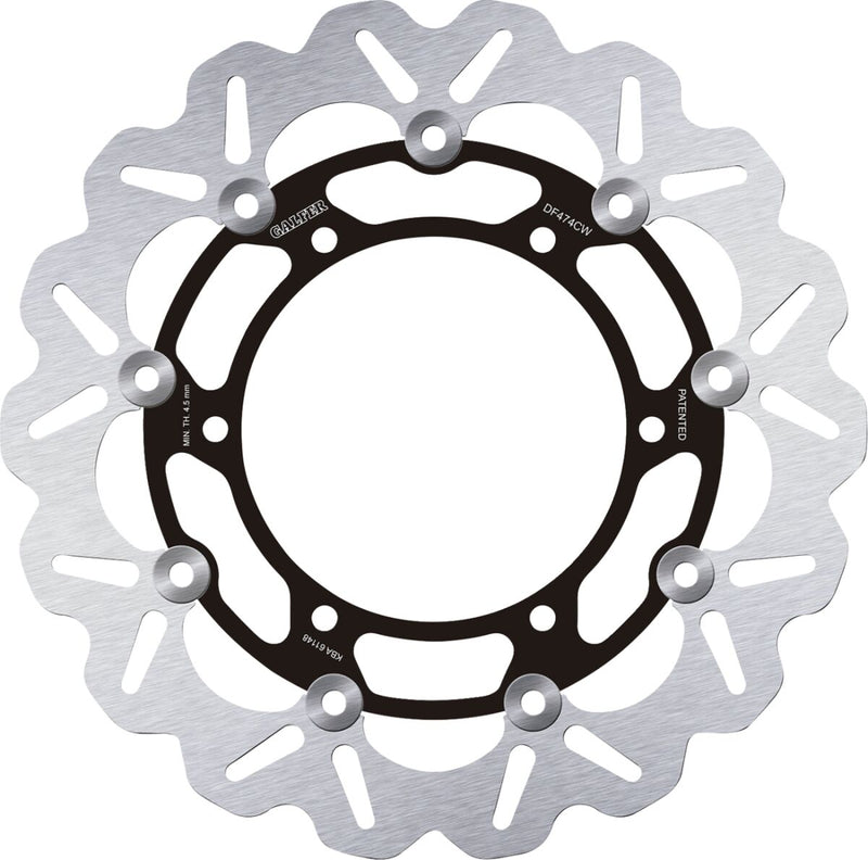Galfer Brake Rotors for 1995-2021 YAMAHA Black Silver Front Two Piece (Floating) Stainless Steel
