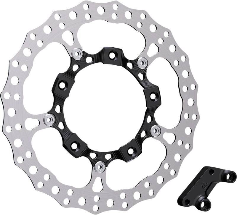 Arlen Ness Black Anodised 14" Billet Big Brake Full Floating Right Rotor Kit for 2014-2025 Harley-Davidson Touring Motorcycles