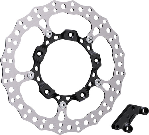 Arlen Ness Black Anodised 14" Billet Big Brake Full Floating Right Rotor Kit for 2014-2025 Harley-Davidson Touring Motorcycles
