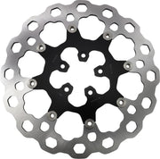 Galfer Oversize Cubiq™ Brake Rotor for 2000-2007, 2018-2019 Harley-Davidson Black Chrome Front Full-Floating