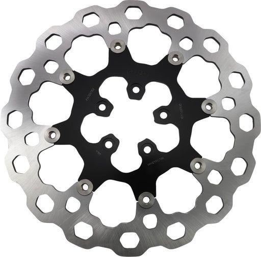 Galfer Oversize Cubiq™ Brake Rotor for 2000-2007, 2018-2019 Harley-Davidson Black Chrome Front Full-Floating