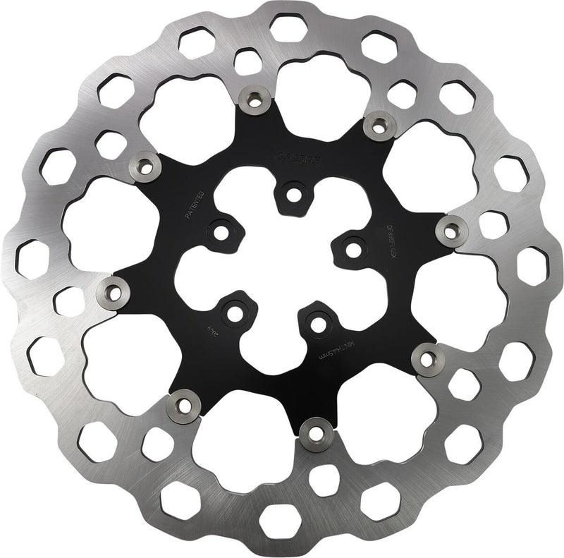 Galfer Oversize Cubiq™ Brake Rotor for 2000-2007, 2018-2019 Harley-Davidson Black Chrome Front Full-Floating Each