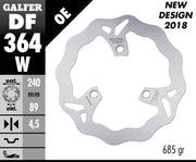 Galfer Wave® Brake Rotor for 2007-2013 SUZUKI Silver Stainless Steel Solid Front One Piece (Fixed) Each