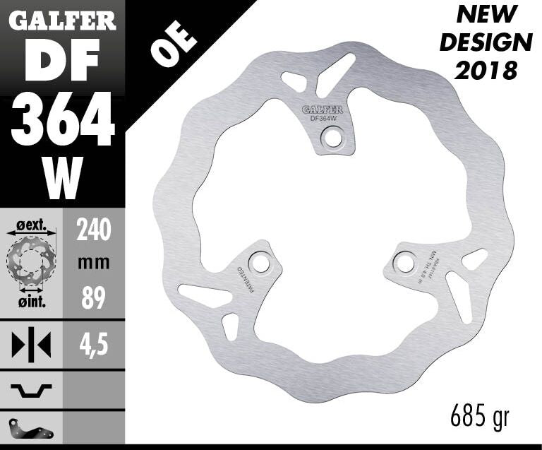 Galfer Wave® Brake Rotor for 2007-2013 SUZUKI Silver Stainless Steel Solid Front One Piece (Fixed) Each