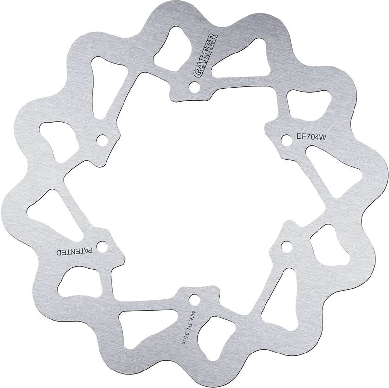 Galfer Wave® Brake Rotor Silver Stainless Steel Solid-Mount Rear One Piece (Fixed)