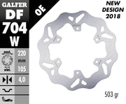 Galfer Wave® Brake Rotor Silver Stainless Steel Solid-Mount Rear One Piece (Fixed) Each