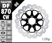 Galfer Brake Rotors for 2005-2008 DUCATI Wave® Black Silver Full-Floating Front Two Piece (Floating) Aluminium Stainless Steel Each