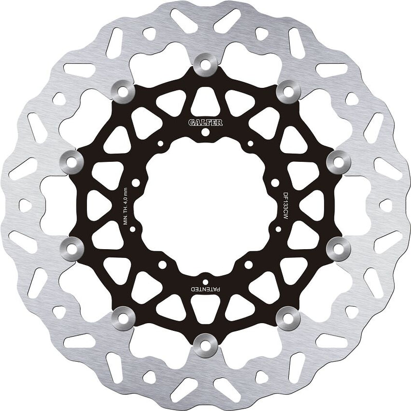 Galfer Brake Rotors for 2018-2026 HONDA Wave® Black Silver Full-Floating Front Two Piece (Floating) Aluminium Stainless Steel