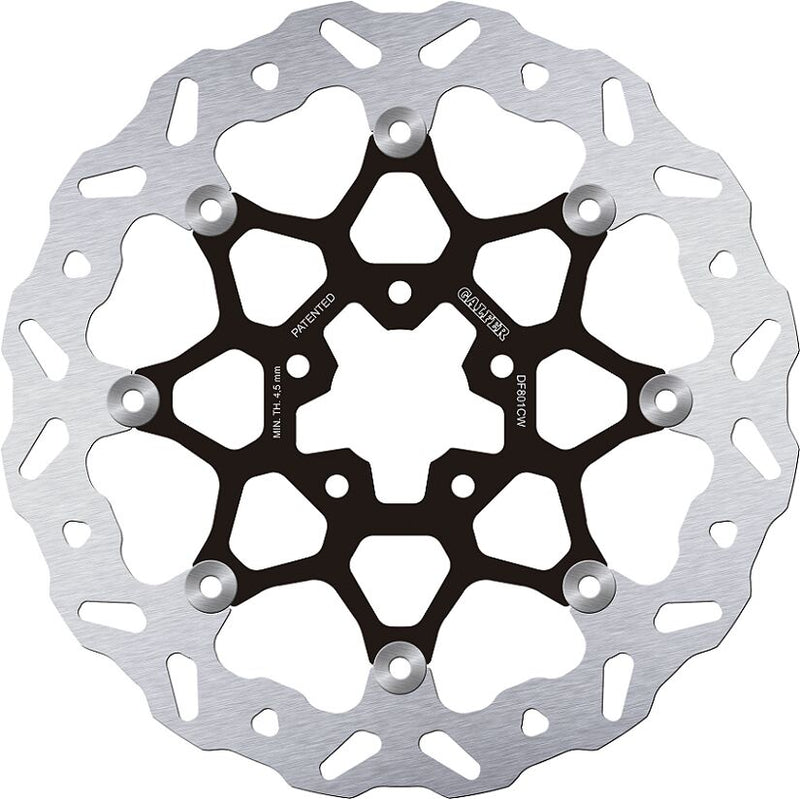 Galfer Brake Rotors for 2018-2020, 2022-2024 KTM DUKE 790 Wave® Black Silver Full-Floating Front Two Piece (Floating) Aluminium Stainless Steel