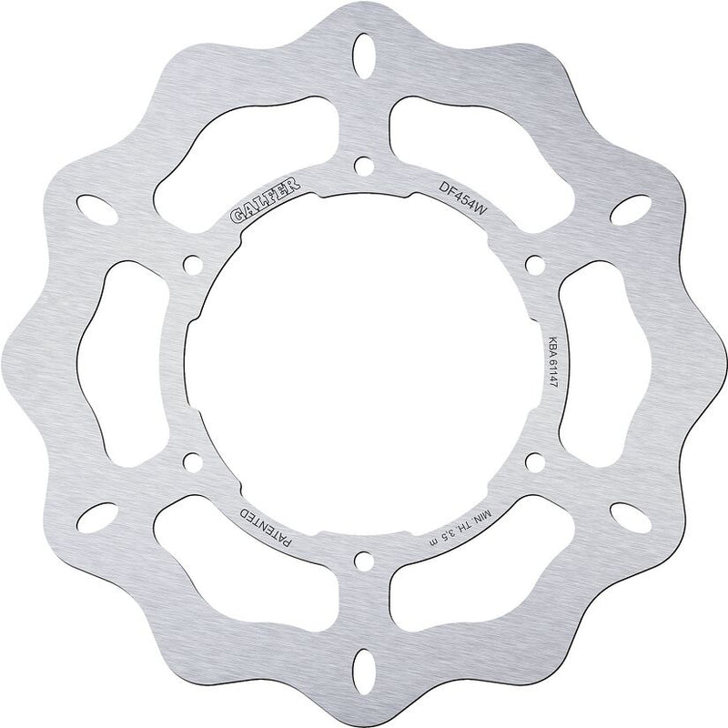 Galfer Wave® Brake Rotor for 1989-1997 YAMAHA XTZ 750 Silver Stainless Steel Solid-Mount Front One Piece (Fixed)