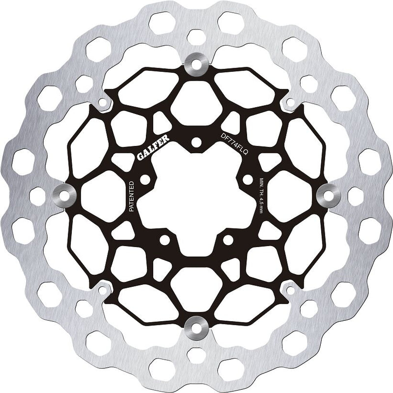 Galfer Brake Rotor Floating Cubiq for 2007-2026 DUCATI Black Silver Full-Floating Front Two Piece (Floating) Aluminium Stainless Steel