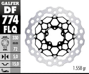 Galfer Brake Rotor Floating Cubiq for 2007-2026 DUCATI Black Silver Full-Floating Front Two Piece (Floating) Aluminium Stainless Steel Each
